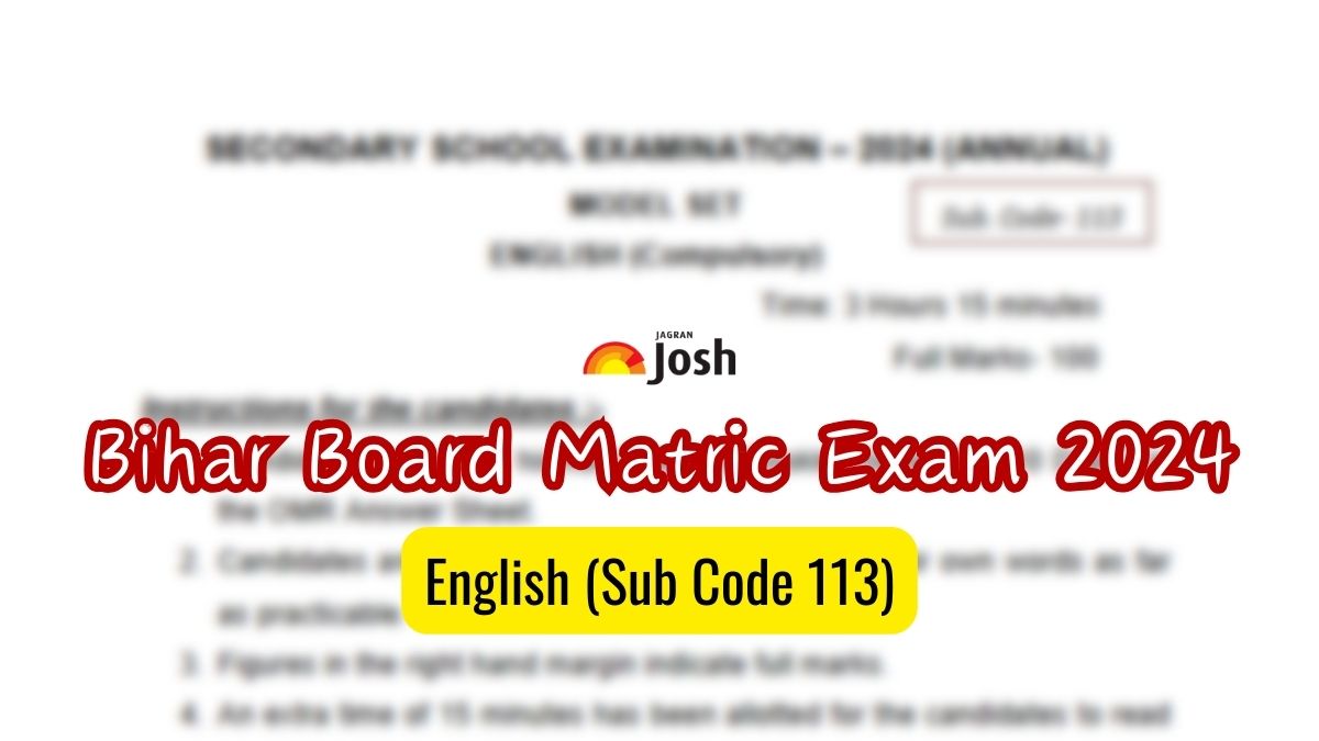 Bihar Board 10th English Model Paper 2024: Download Class 10 English Sample Paper PDF