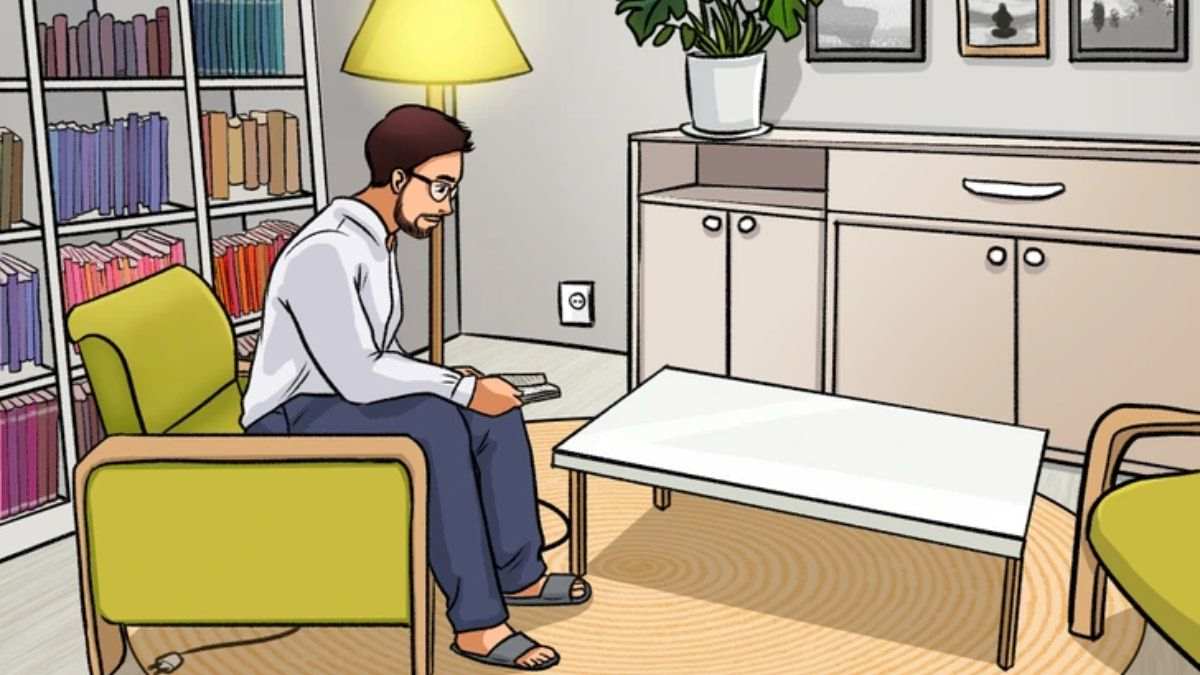 Brain Teaser To Test Your IQ: Can You Spot the Mistake Inside the Man’s Living Room Picture Within 7 secs?