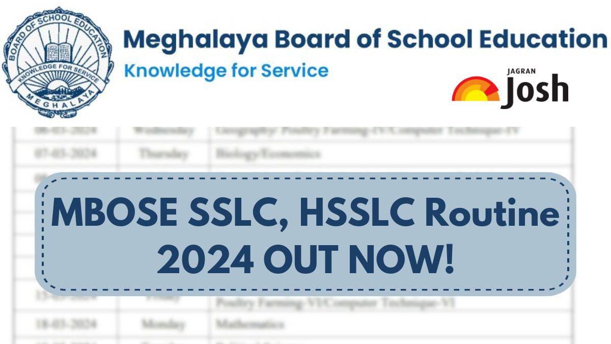 MBOSE SSLC, HSSLC Routine 2024 Download Meghalaya Board 10th, 12th