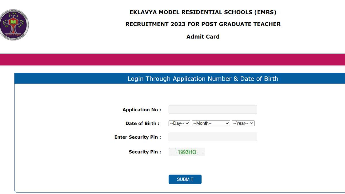  emrs.tribal.gov.in से डाउनलोड करें टीजीटी, पीजीटी और अन्य परीक्षाओं के एडमिट कार्ड 