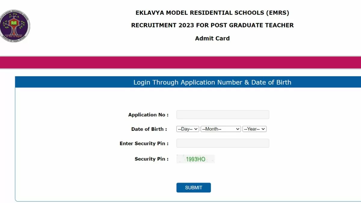 EMRS Admit Card 2023 (Out) Hall Ticket Download @emrs.tribal.gov.in