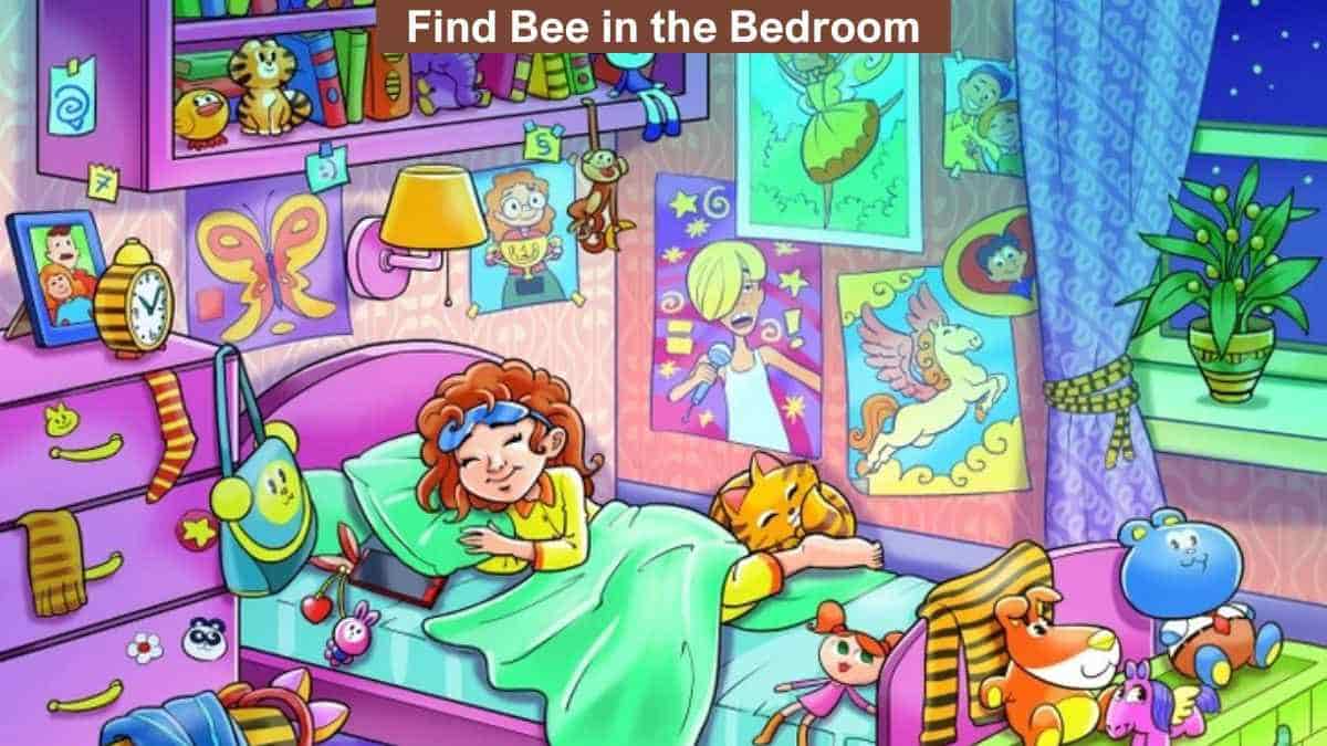 Optical Illusion Eye Test: Find a bee in the girl’s bedroom in 10 seconds!