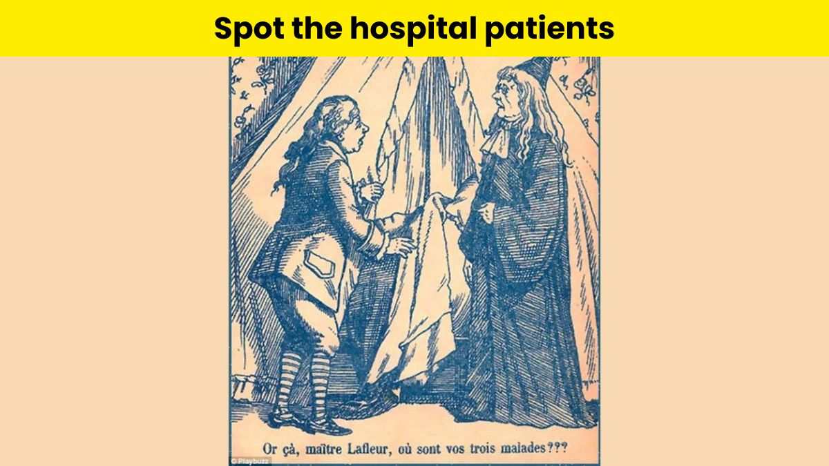 It takes a genius to spot three patients hidden in this 1800s picture within 7 seconds.
