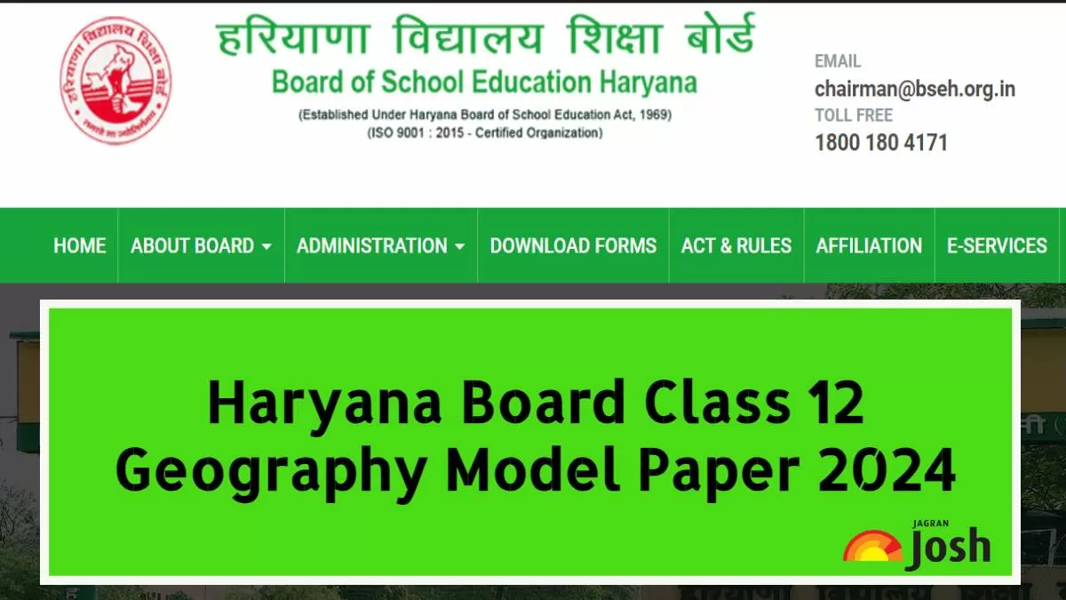 Get direct link to download Class 12 Geography Model paper for Haryana Board