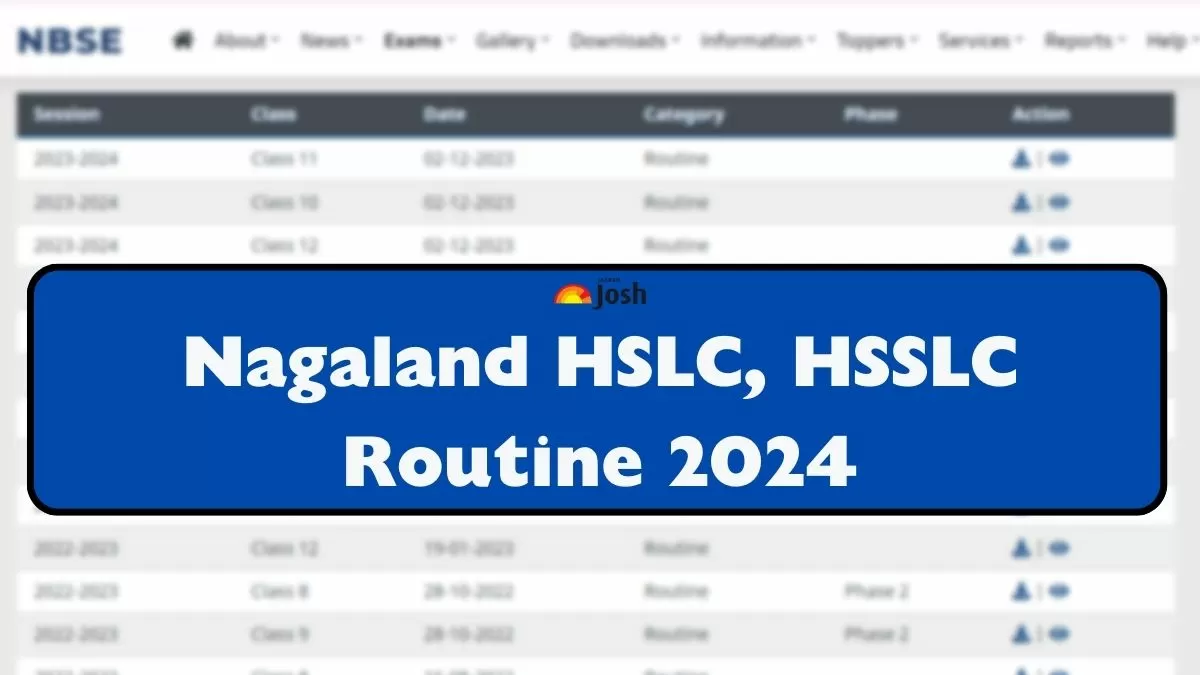 Get here detailed Nagaland Board HSSLC, SSC Exam routine for 2024 board exam
