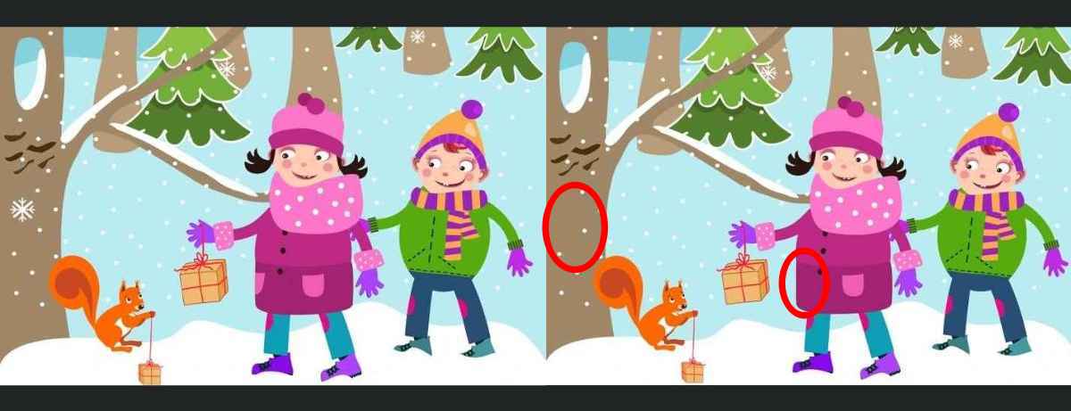 Use your sharp eyes to spot 2 differences between the festive pictures ...