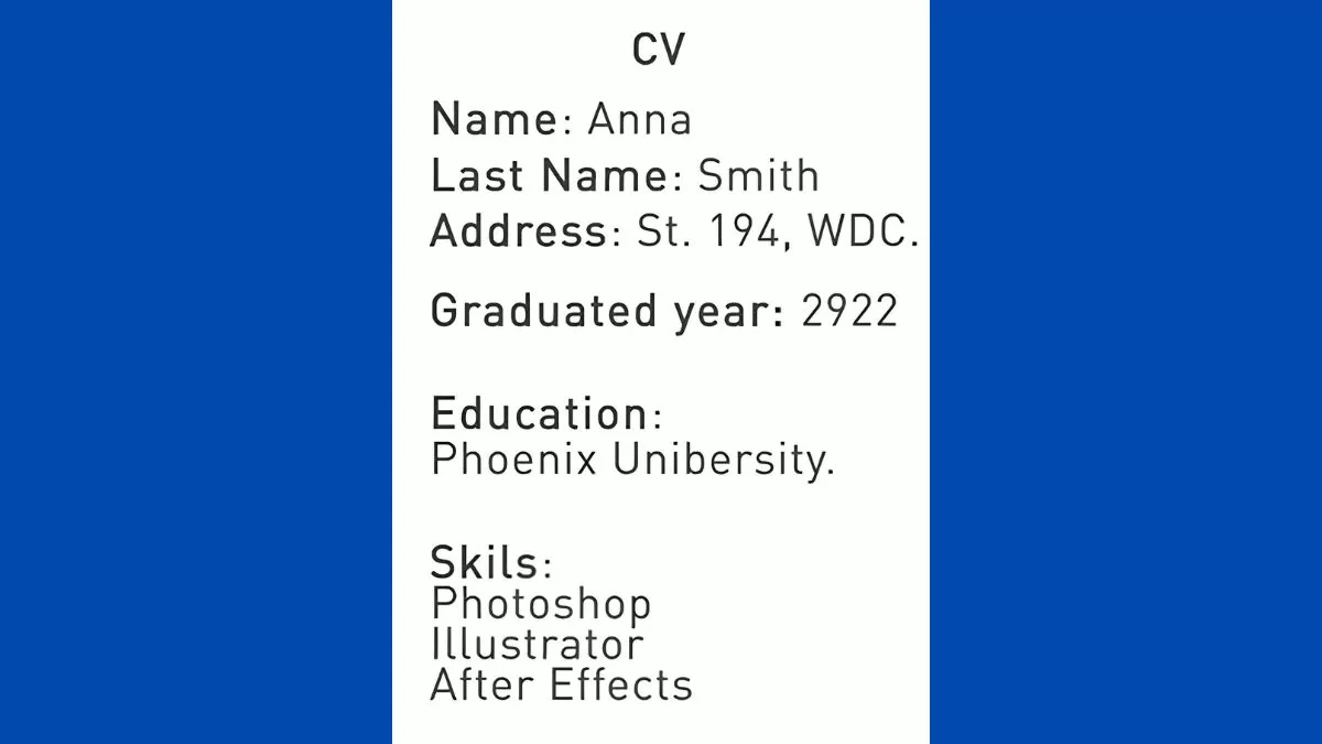 Find three mistakes in the resume