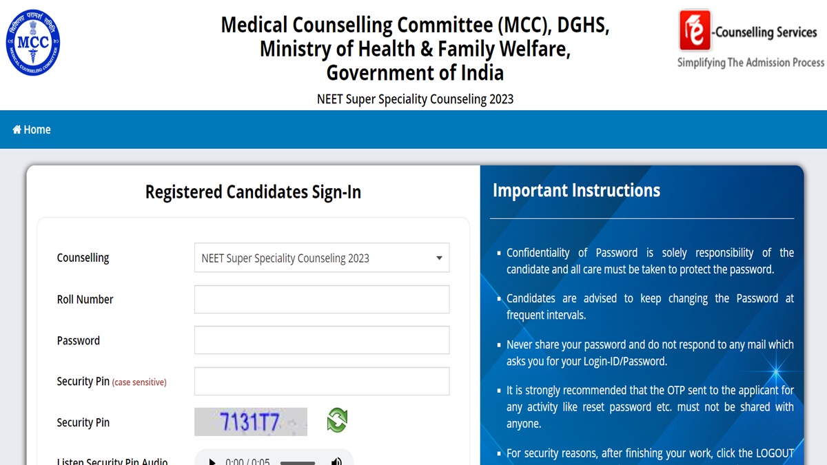 NEET SS counselling round 2 registration close tomorrow