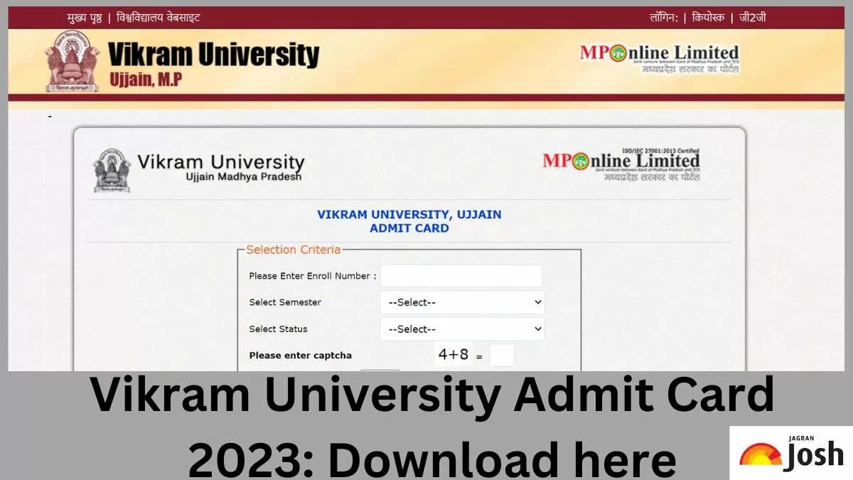 Vikram University Admit Card 2023 OUT at vikram.mponline.gov.in