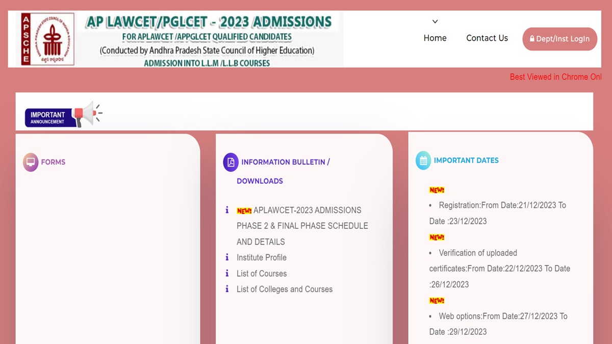 AP LAWCET Round 2 Counselling 2023