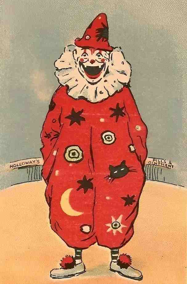 find the dog in the clown picture