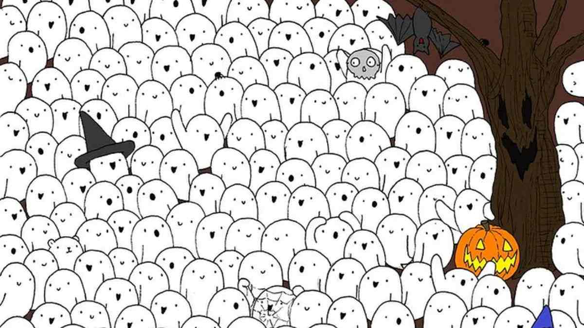 Use Your Sharpest Eyes To Spot A Polar Bear Among Ghosts In This Halloween Scene In 8 Seconds! 