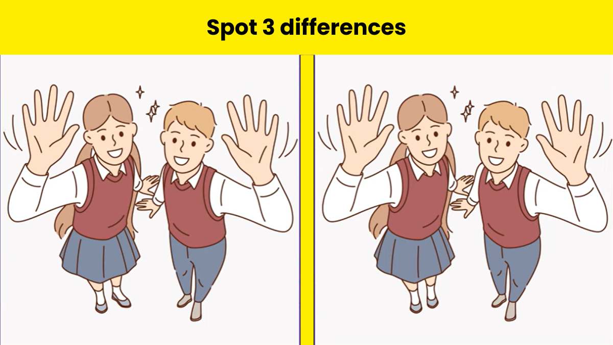Are you a good observer? Spot 3 differences between the school children pictures in 11 seconds. 