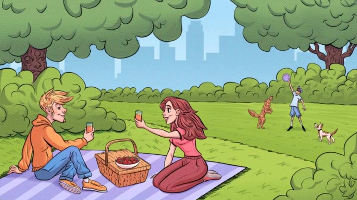 Only High IQ People Can Spot Three Hidden Faces In This Picnic Scene In 10 Seconds!