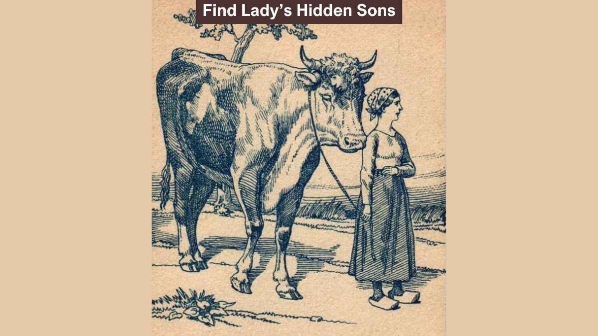 People with 20/20 eye power can find the two hidden sons of the lady in 7 seconds!