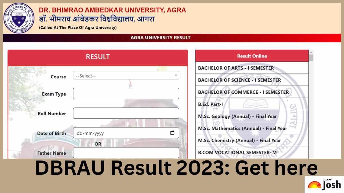 DBRAU Result 2023 OUT on dbrau.ac.in, Direct Link to Download UG, PG Marksheet