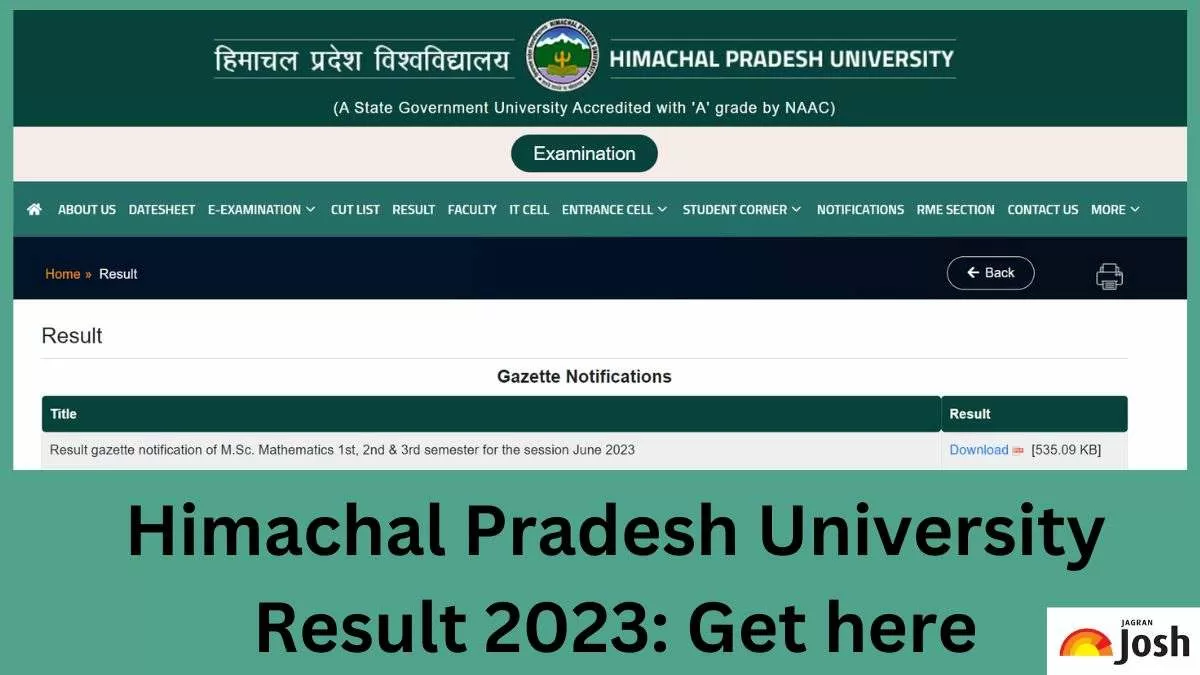 Direct link to download HPU Result 2023 PDF here.