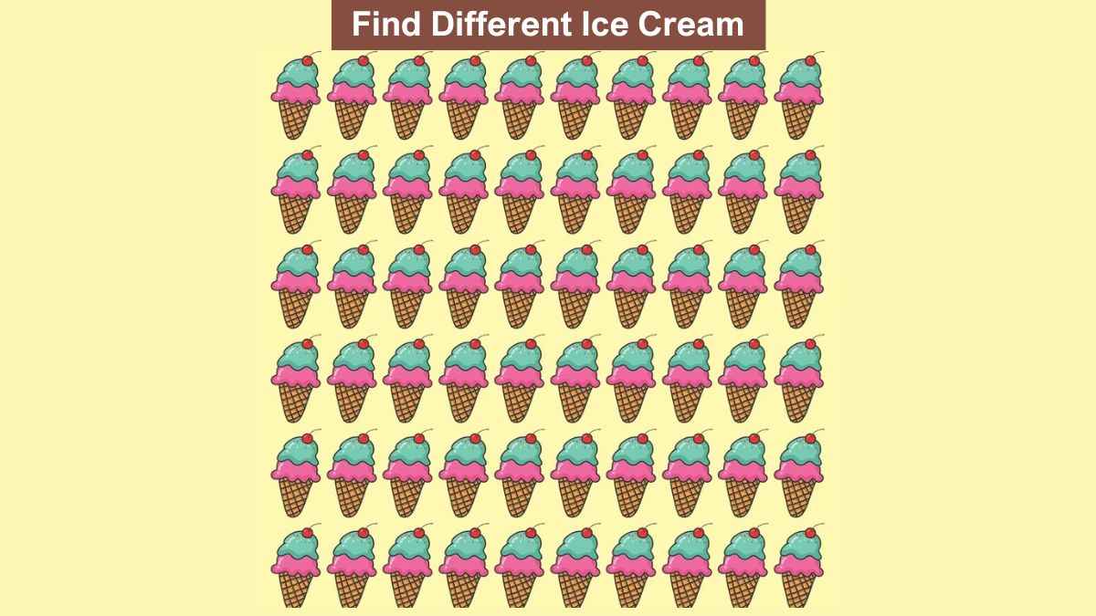 Only people with HD vision can spot the different ice cream in the picture in 5 seconds!