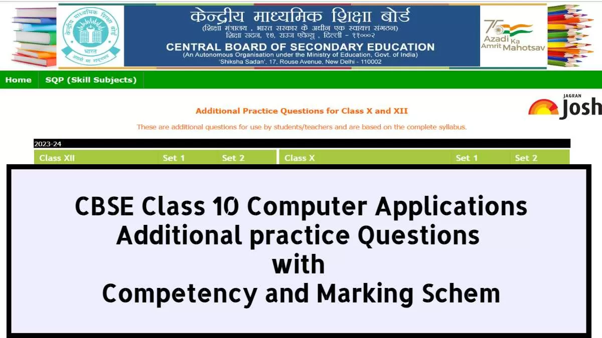 Get here Computer Applications Class 10 Additional Practice Questions along with Marking scheme 