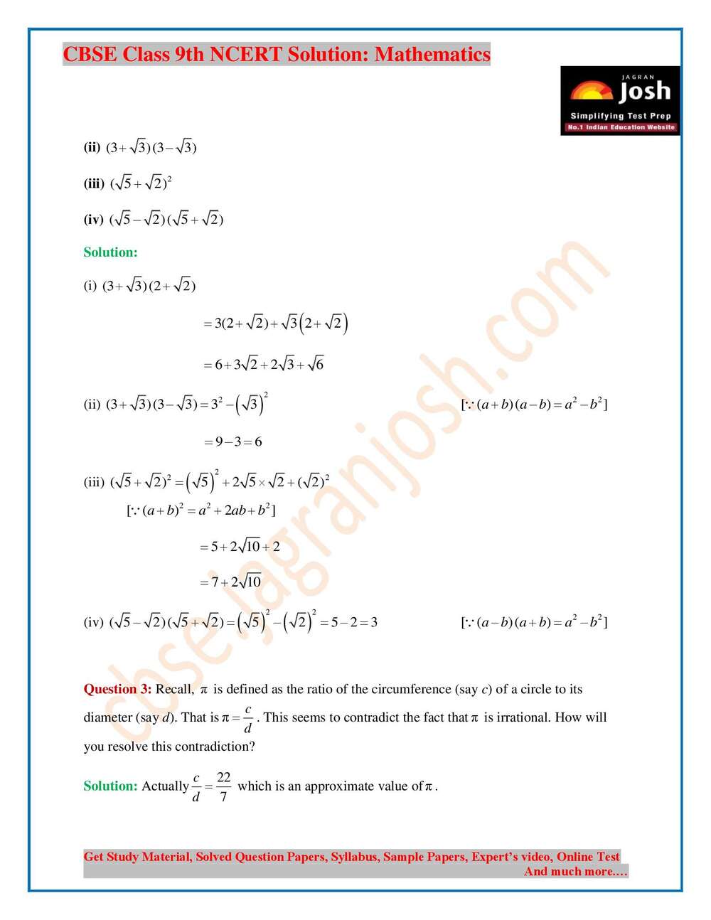 class 9 maths chapter 1 assignment solution