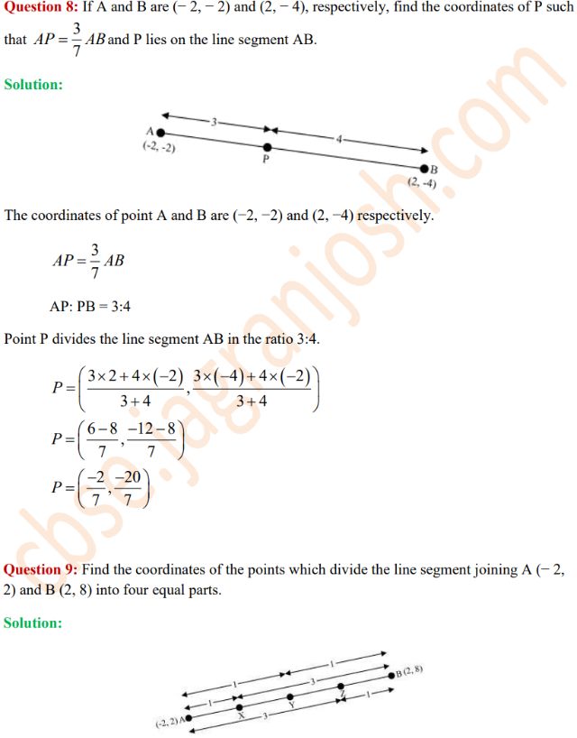 coordinate geometry class 10 7.2 exercise