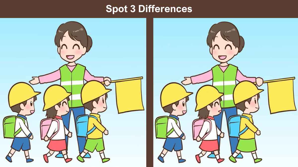 Spot 3 differences between the children fun activity pictures in 8 seconds!
