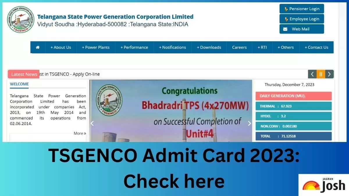 Check all the details of the upcoming TSGENCO 2023 Admit Card here.