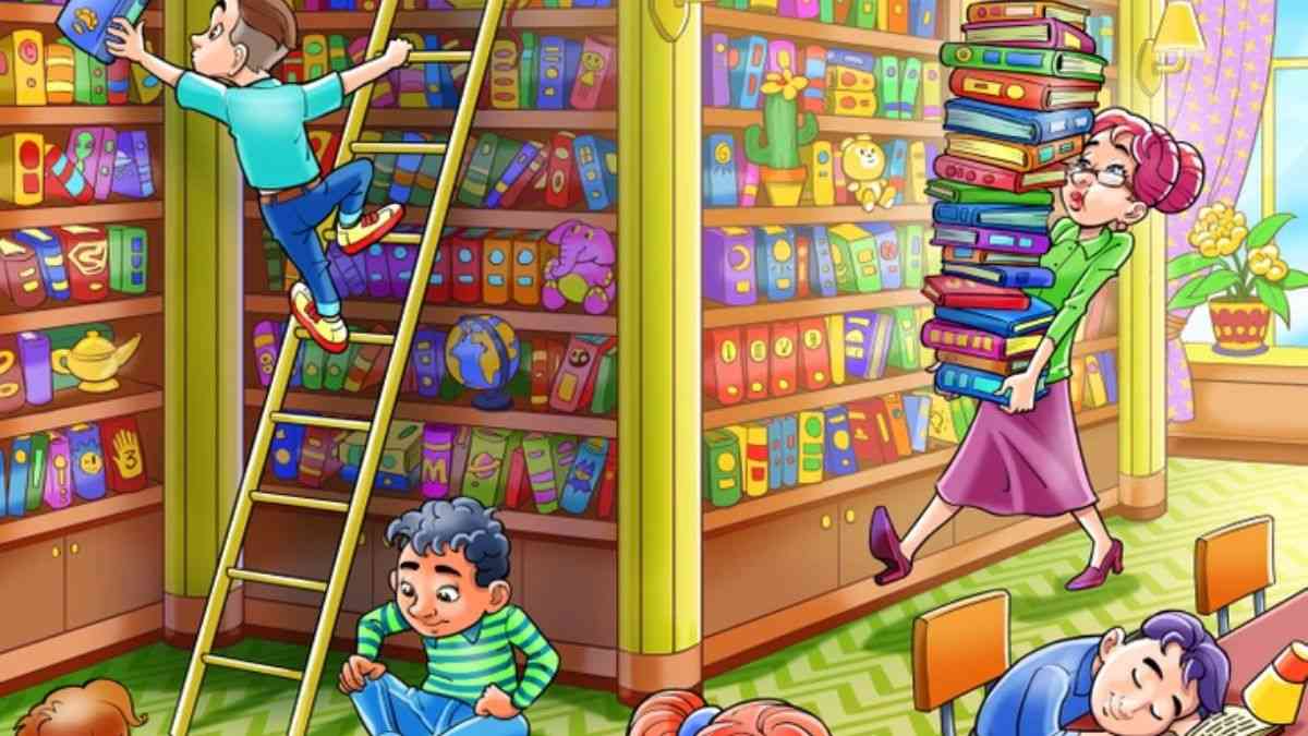 Optical Illusion To Test Your IQ: Only 2% Can Spot The Bulb Hidden Inside The Library In The Picture Within 11 secs!