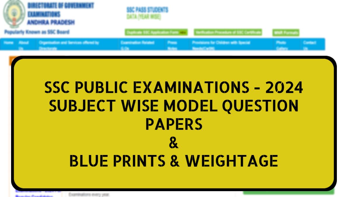 AP SSC Model Question Paper 2024: Download PDF with Blueprint and Weightage