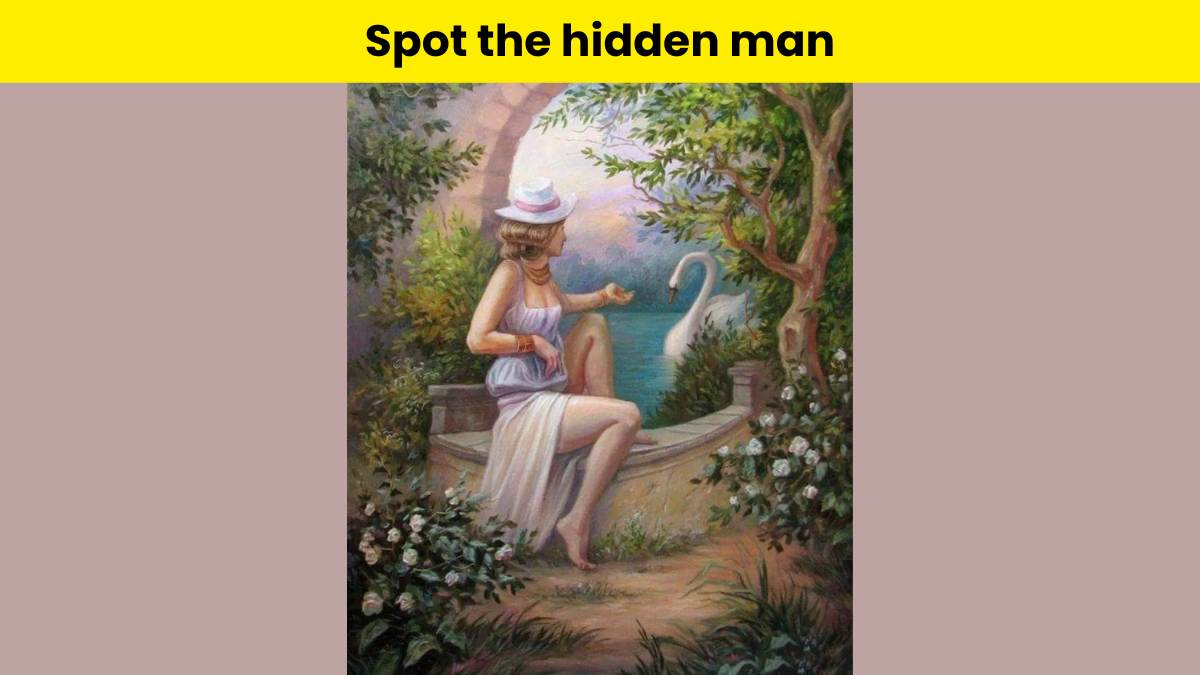 Only visually intelligent people can spot the man hidden in woman's picture within 5 seconds. 