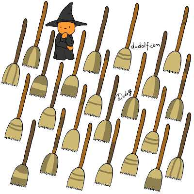 where is the odd broomstick in the picture