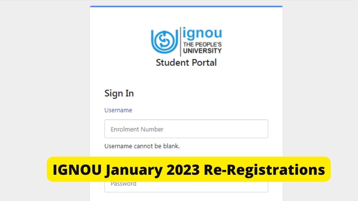 IGNOU January Admission 2023 Re-Registrations