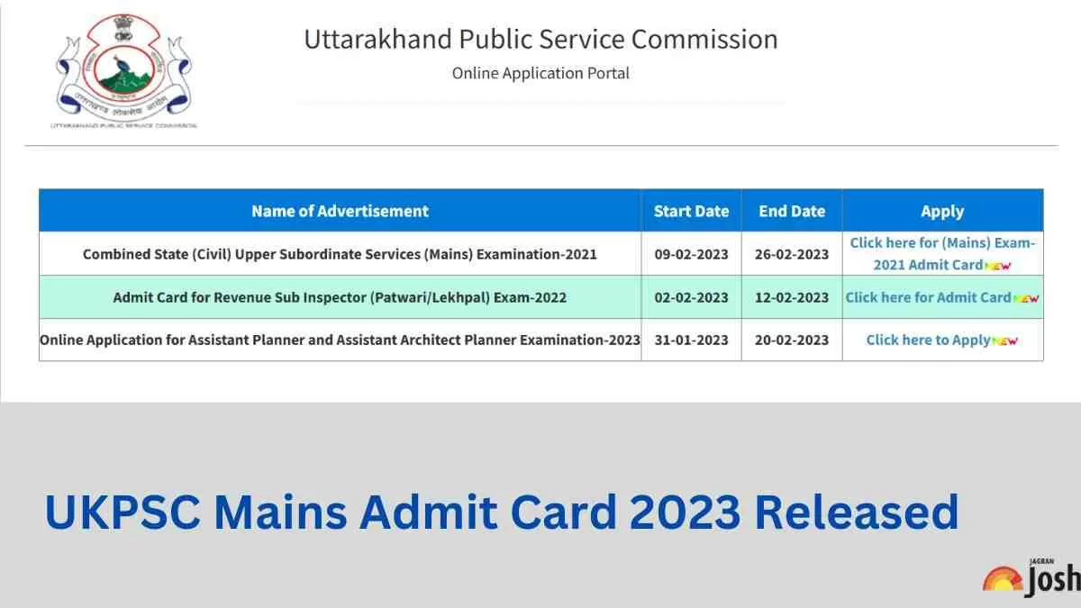 UKPSC Mains Admit Card 2023 OUT Download Admit Card PDF, Check Exam