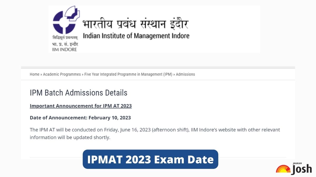 IPMAT 2023 Exam Date Announced 