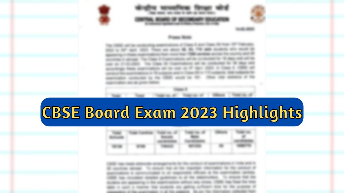 CBSE Board Exam 2023 Highlights here