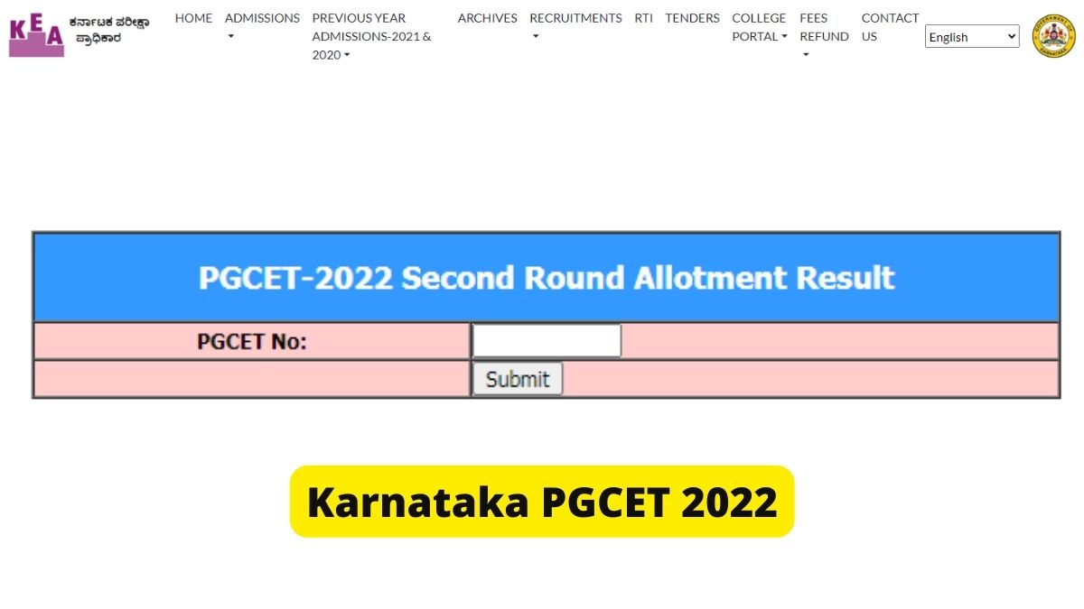 Karnataka PGCET 2022 Round 2 Counselling Seat Allotment Result 