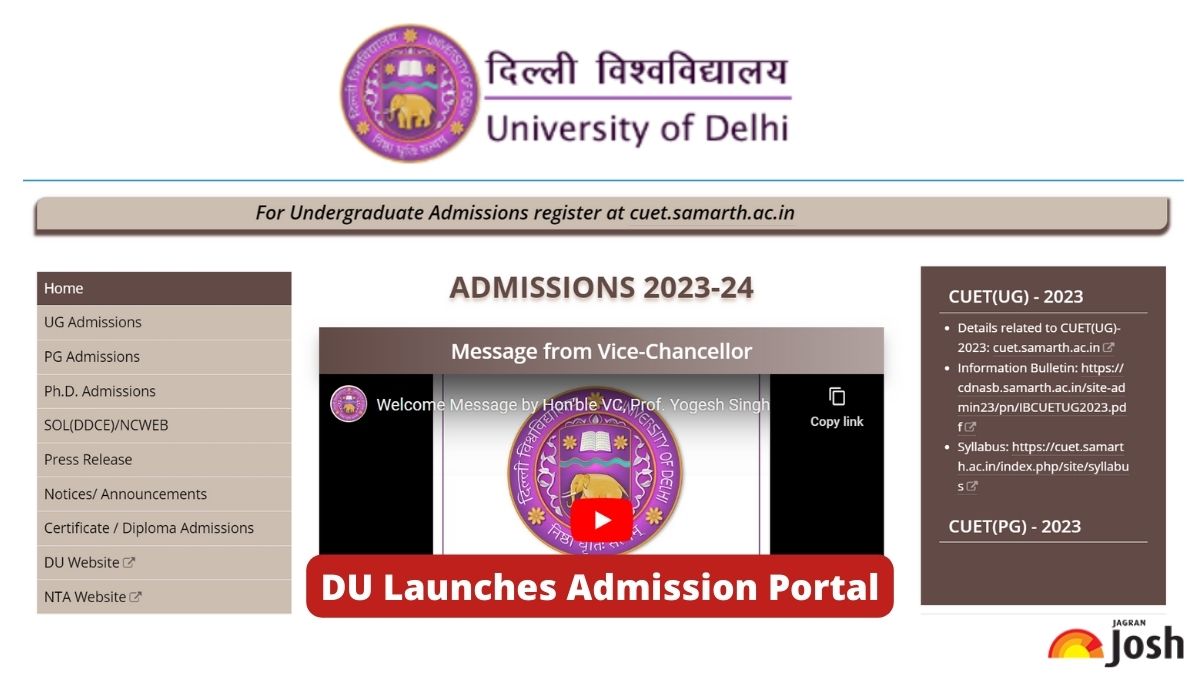 DU Launches UG Admission Portal
