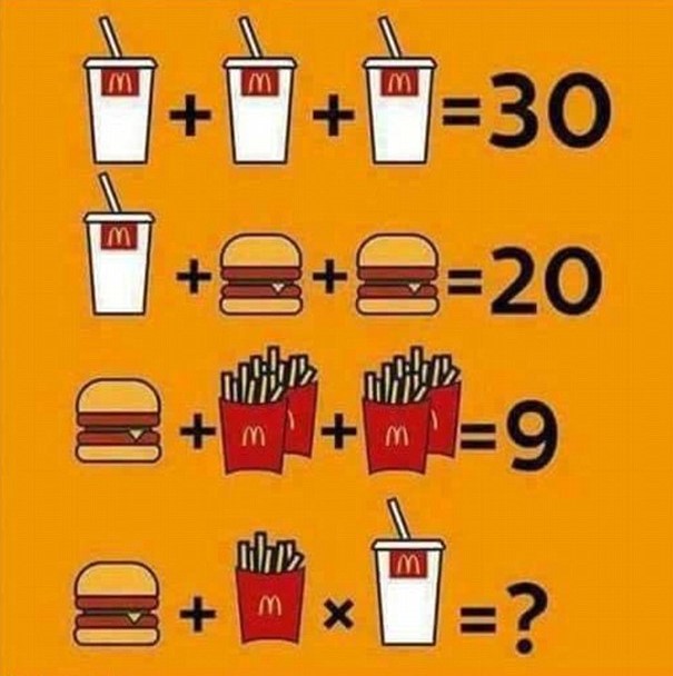 Brain Teaser for Testing Your IQ: Can you find the price of McDonald's ...