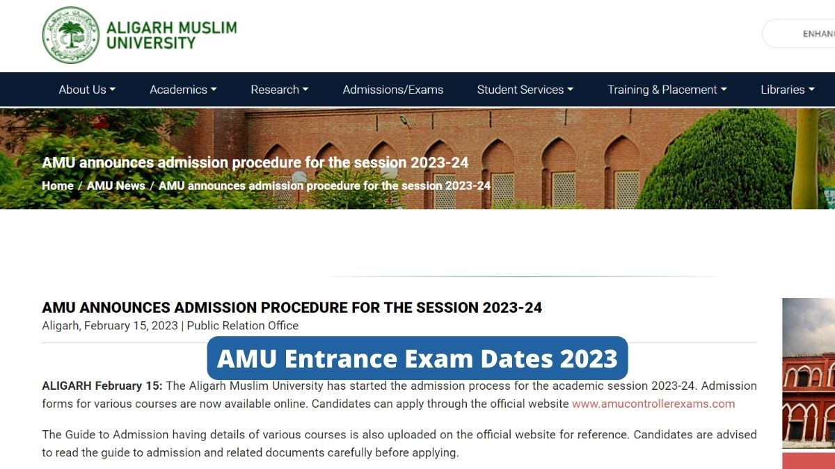 AMU Entrance Exam Dates 2023 Announced 