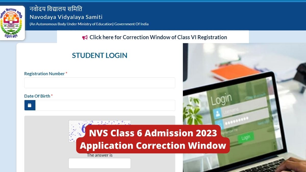 NVS Class 6 Admission 2023 Application Correction Window To Close Today