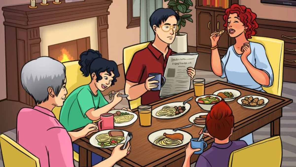 Brain Teaser Challenge- Spot The Mistake In The Family Dinner Image In 5 Seconds!