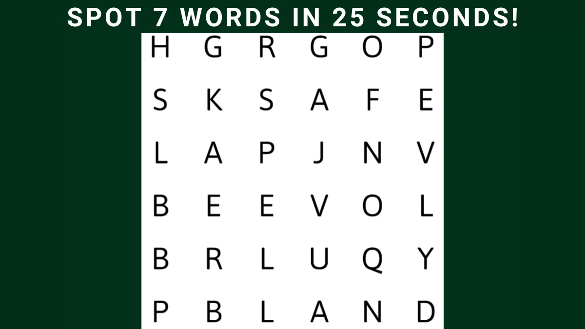 Word Search Puzzle: Only The Sharpest Minds Can Spot 7 Words Hidden In ...