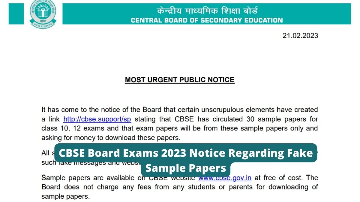 CBSE Board Warns Against Class 10, 12 Fake Sample Papers and Website