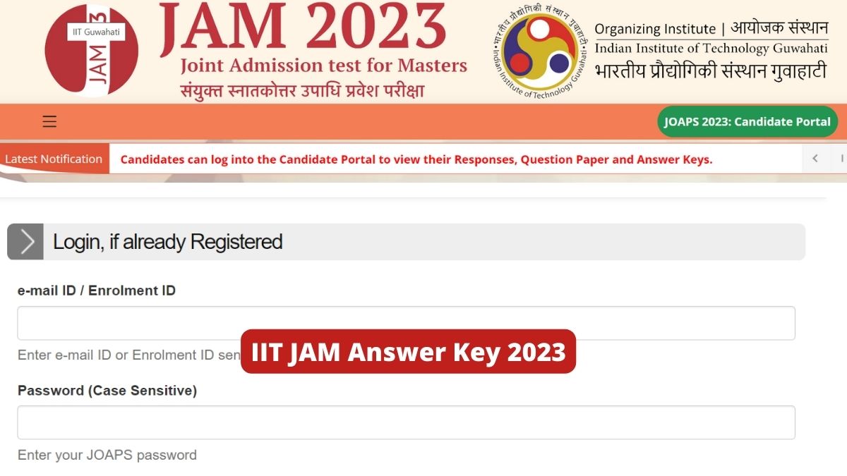 JAM Answer Key 2023 Question Paper Releases
