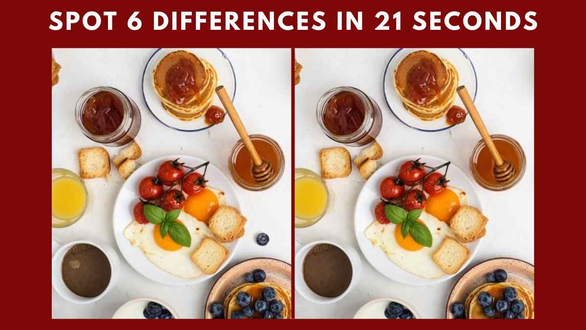 Spot The Difference: Spot 6 Differences Between The Breakfast Plates In 21 Seconds?