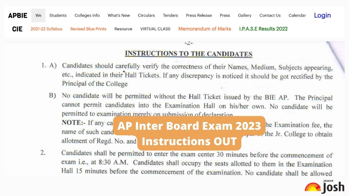 AP Inter Board Exam 2023 Guidelines 