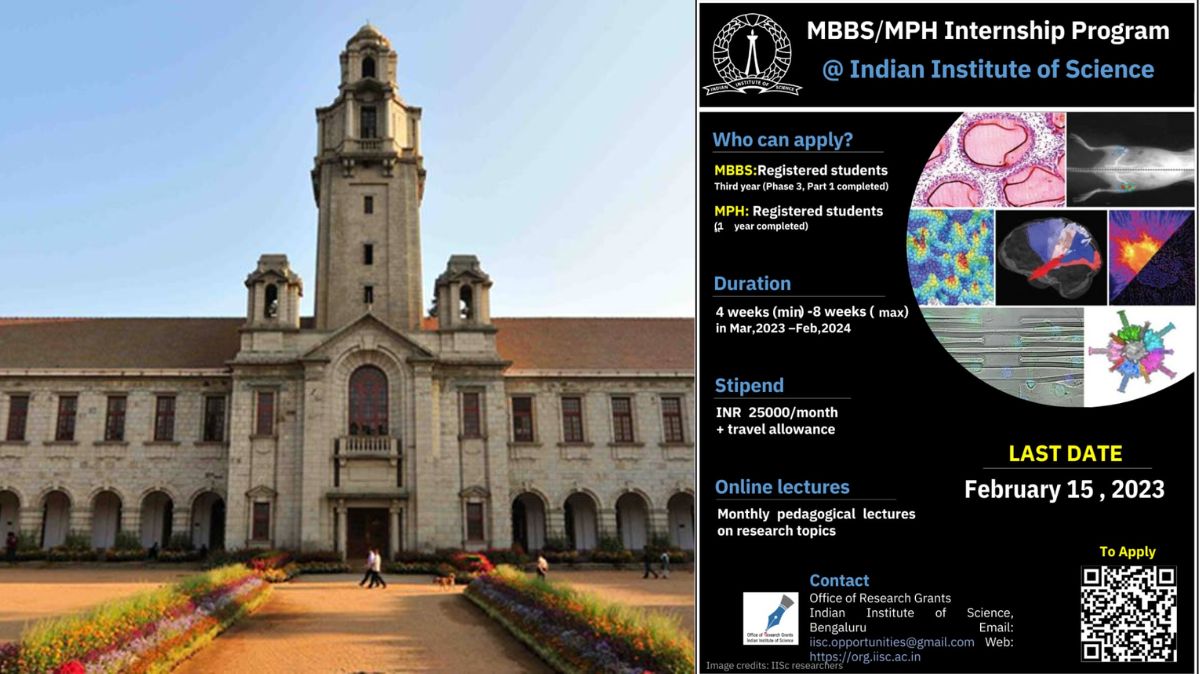 IISc Bangalore to Hold Research Internship Programme for MBBS & MPH Students