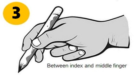 Pen Holding Style: Between Index Finger and Middle Finger