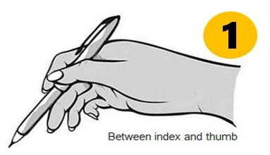 Pen Holding Style: Between Index Finger and Thumb