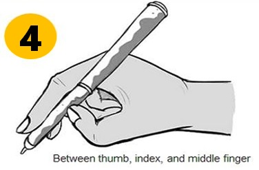 Pen Holding Style: Between Thumb, Index Finger, and Middle Finger